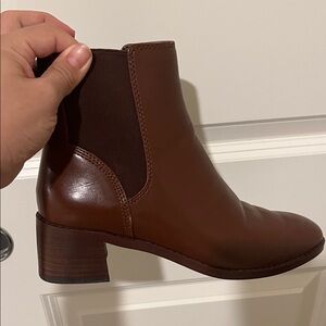 J. Crew Chestnut Leather Ankle Booties